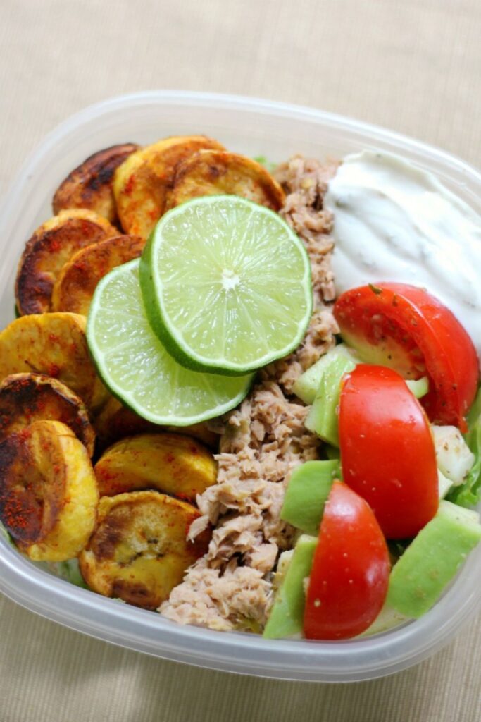 cuban style tuna meal prep bowls