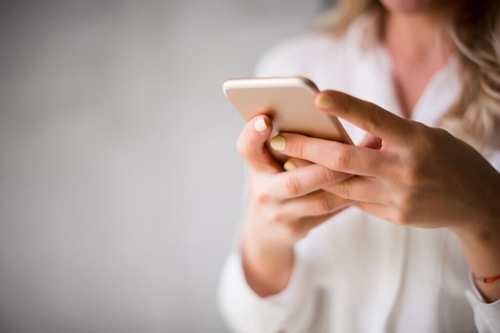 a woman on her cell phone