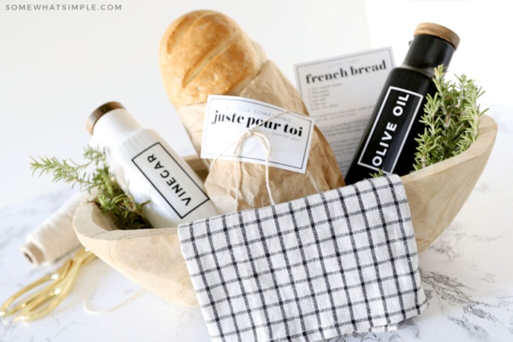 an oil & vinegar bread basket