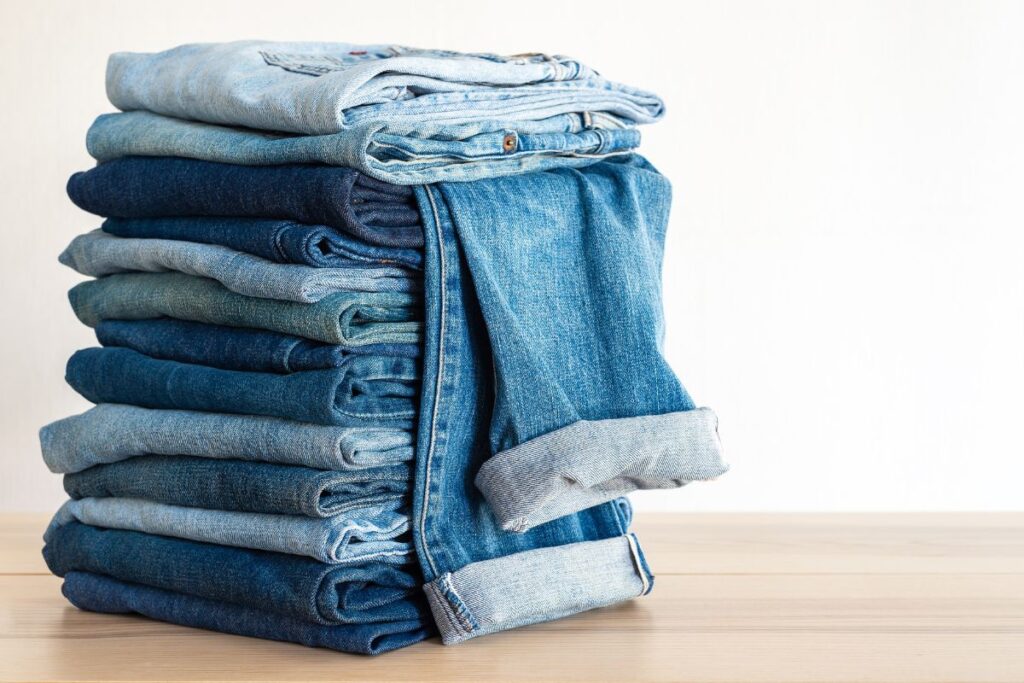 a pile of jeans